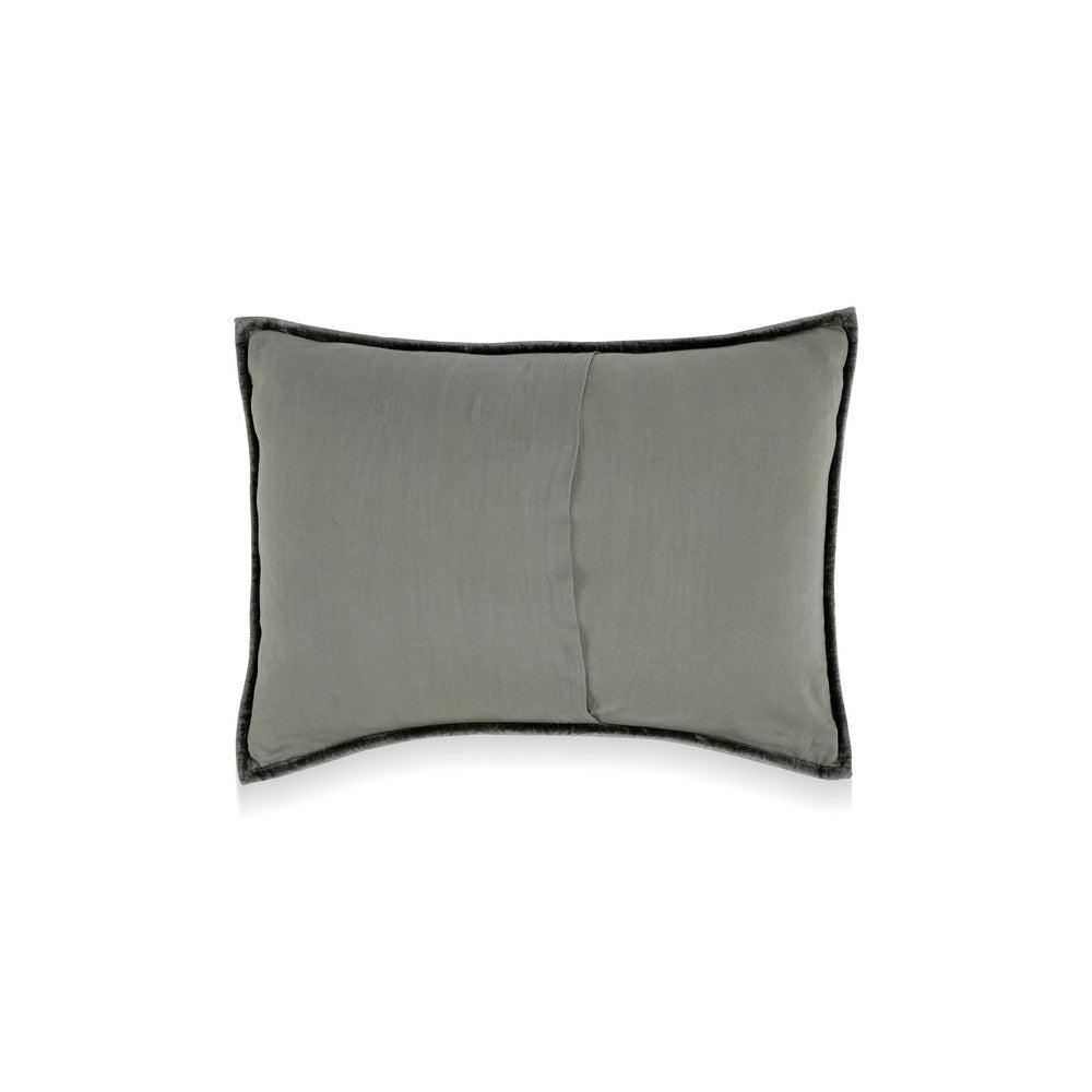 Lipa 20 x 26 Hand Stitched Standard Pillow Sham Velvet Quilted Green By Casagear Home BM293233