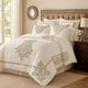 Lenz King Duvet Cover | Cotton | Hand Stitched Damask | Ivory