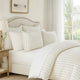 Tara King Duvet Cover | Linen | Stripe Design | Mitered Corners | Ivory