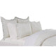 Tara King Duvet Cover | Linen | Stripe Design | Mitered Corners | Ivory