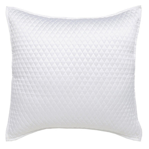 Kahn Euro Pillow Sham | 26" | Hand Stitched Sateen | Cotton Fill White