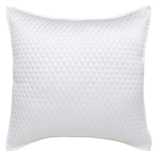 Kahn Euro Pillow Sham | 26" | Hand Stitched Sateen | Cotton Fill White
