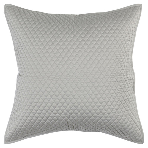 Kahn Euro Pillow Sham | 26" | Hand Stitched Sateen | Cotton Fill Silver