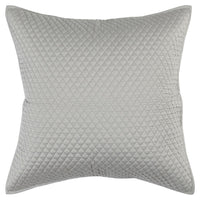 Kahn Euro Pillow Sham | 26" | Hand Stitched Sateen | Cotton Fill Silver