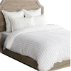 Tara Queen Duvet Cover | Linen | Stripe Design | Mitered Corners | Ivory