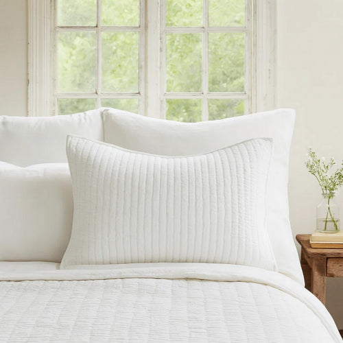 Lipa Pillow Sham | 20 x 26 | Handmade | Rayon Velvet | Ivory White