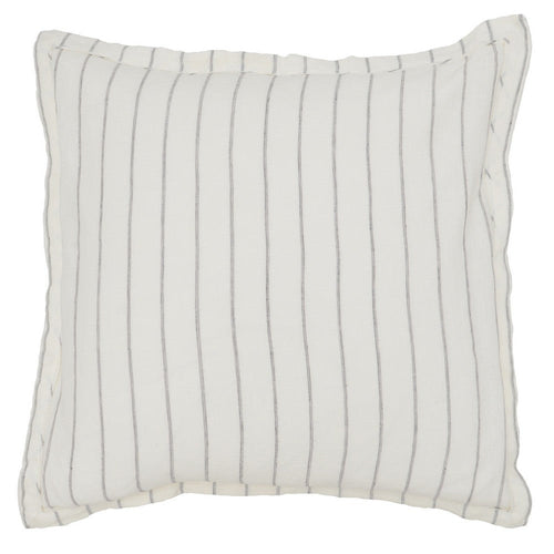 Tara Euro Pillow Sham | 26" | Linen | Woven Stripe Design | Ivory