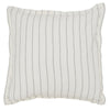 Tara Euro Pillow Sham | 26" | Linen | Woven Stripe Design | Ivory
