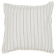 Tara Euro Pillow Sham | 26" | Linen | Woven Stripe Design | Ivory