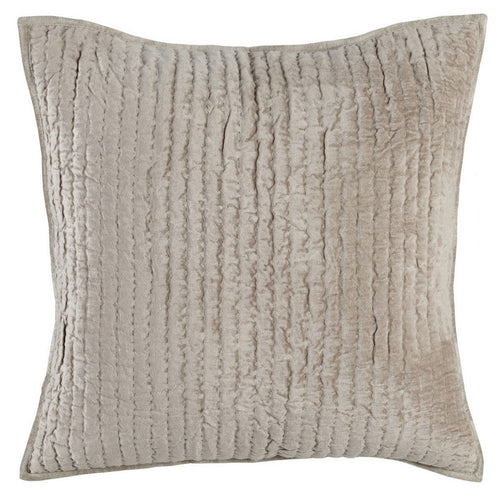 Lipa Euro Pillow Sham | 26" | Hand Stitched | Rayon Velvet | Beige