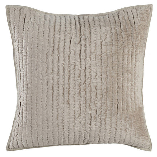 Lipa Euro Pillow Sham | 26" | Hand Stitched | Rayon Velvet | Beige