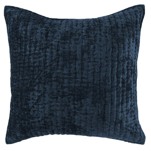 Lipa Euro Pillow Sham | 26" | Hand Stitched | Rayon Velvet | Ocean Blue