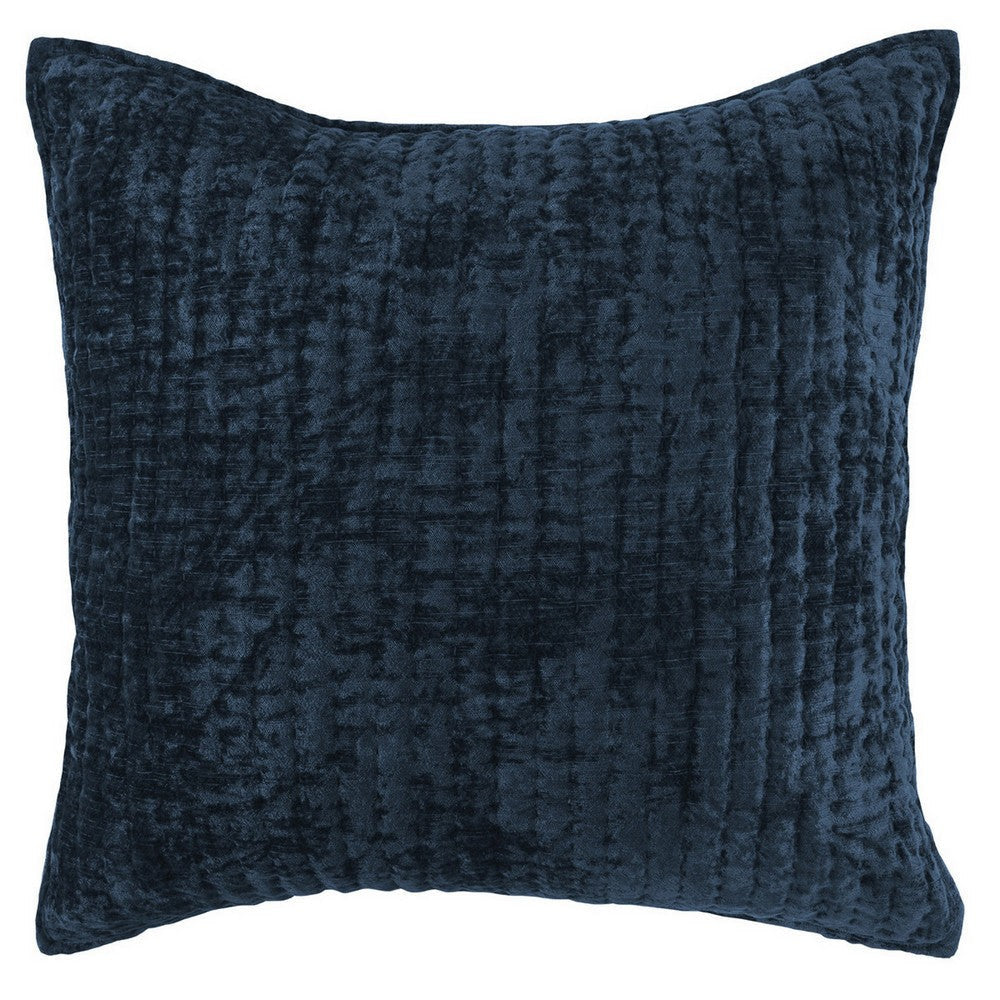 Lipa Euro Pillow Sham | 26" | Hand Stitched | Rayon Velvet | Ocean Blue