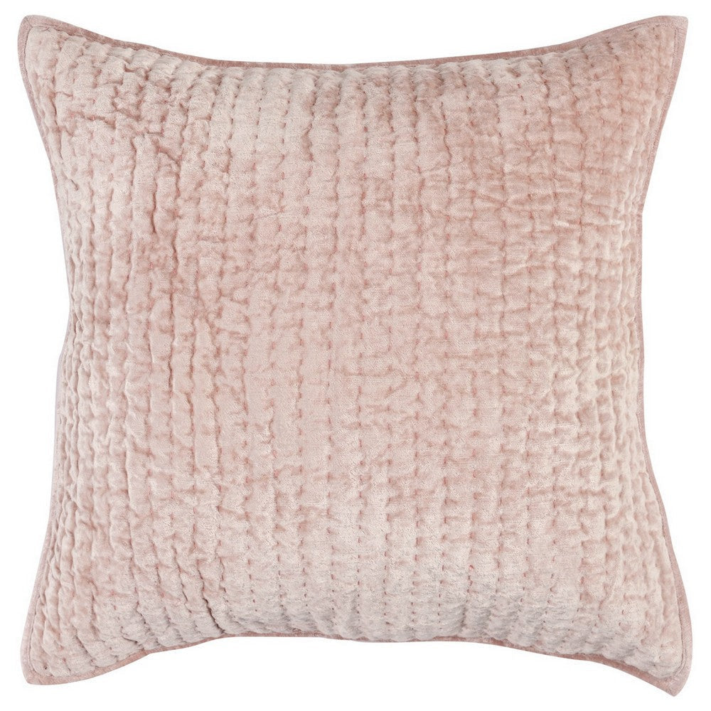 Lipa Euro Pillow Sham | 26" | Handmade | Rayon Velvet | Bliss Pink