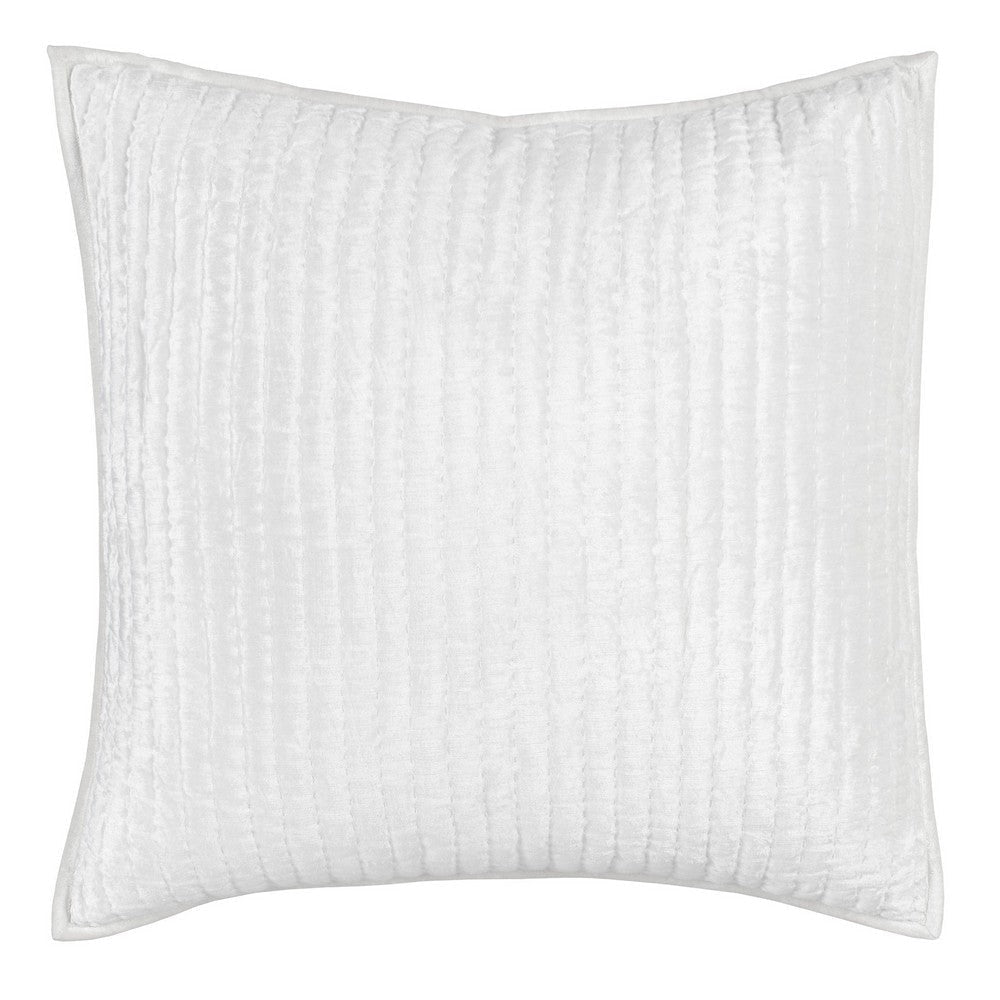 Lipa Euro Pillow Sham | 26" | Classic Handmade | Rayon Velvet | Ivory