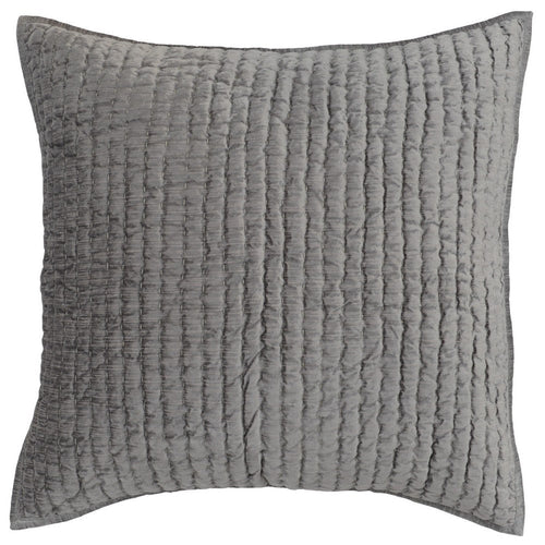 Lipa Euro Pillow Sham | 26" | Handmade | Rayon Velvet | Soft Gray