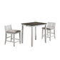 Hia 3 Piece Counter Table Set Cushioned Seats 2 Shelves Crisp White By Casagear Home BM293303