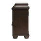 Mady 68 Inch Vanity Table 6 Drawers Ornate Floral Trim Espresso Brown By Casagear Home BM293307