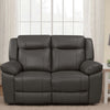 Tio 60 Inch Loveseat Gray Real Leather Manual Recliner Pocket Coils By Casagear Home BM293327