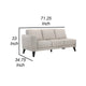 Fin 71 Inch Left Arm Facing Sofa, Mist Gray Finish, Genuine Italian Leather