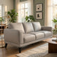 Fin 71 Inch Left Arm Facing Sofa, Mist Gray Finish, Genuine Italian Leather