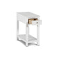 Nili 24 Inch Side End Table Crisp White Finish Single Drawer and Shelf By Casagear Home BM293333