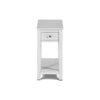 Nili 24 Inch Side End Table Crisp White Finish Single Drawer and Shelf By Casagear Home BM293333