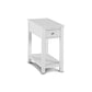 Nili 24 Inch Side End Table, Crisp White Finish, Single Drawer and Shelf By Casagear Home