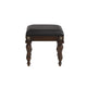 Mady 19 Inch Upholstered Vanity Stool Ornate Trim Deep Espresso Brown By Casagear Home BM293337