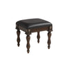 Mady Vanity Stool | 19" | Upholstered | Ornate Trim | Espresso Brown
