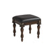 Mady Vanity Stool | 19" | Upholstered | Ornate Trim | Espresso Brown