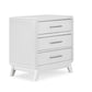 Peri 29 Inch Nightstand, 3 Drawers, Classic Crisp White, Solid Wood Frame By Casagear Home