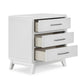 Peri 29 Inch Nightstand 3 Drawers Classic Crisp White Solid Wood Frame By Casagear Home BM293338