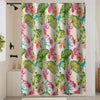 Porto 72 Inch Shower Curtain Tropical Palm Leaves Vibrant Blue and Green By Casagear Home BM293427