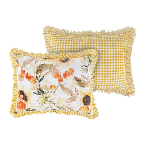 Kelsa Pillow Sham Set | Standard & King | Polyester | Gold Floral