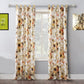 Kelsa Set of 2 Panel Curtains with Watercolor Sunflowers, Ruffled, Gold By Casagear Home