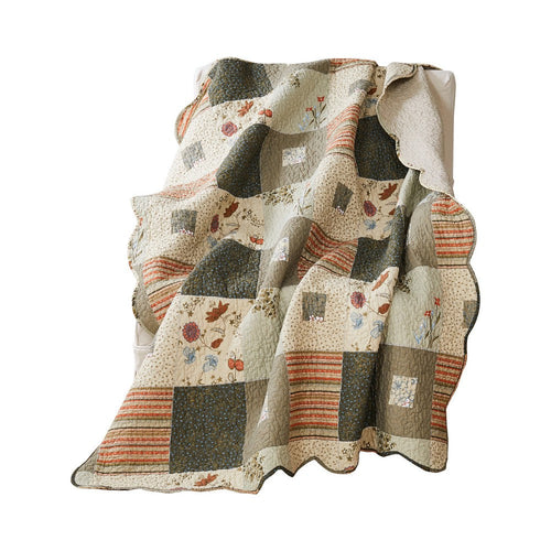 Throw Blanket | 50 x 60 | Cotton Quilted | Wild Flowers | Multicolor