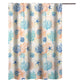 Geo 72 Inch Shower Curtain, White Blue Polyester, Seashells and Ferns Print By Casagear Home