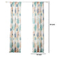 Geo 84 Inch Window Curtains, White Blue Polyester, Seashells Ferns Print By Casagear Home