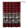 Sofia Shower Curtain | 72" | Bear Plaid | Red & Black Microfiber