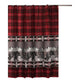 Sofia Shower Curtain | 72" | Bear Plaid | Red & Black Microfiber