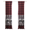 Sofia 84 Inch Bear Panel Curtains, Poly Microfiber, Red and Black Plaid By Casagear Home