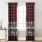 Sofia 84 Inch Bear Panel Curtains, Poly Microfiber, Red and Black Plaid By Casagear Home