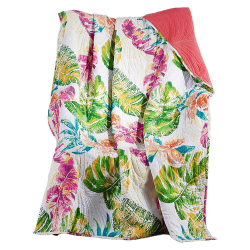 Porto Throw Blanket | 60" | Palm Leaves | Green & Blue