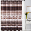 Roca 72 Inch Shower Curtain Coffee Brown Striped Printing Button Holes By Casagear Home BM293447