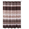 Roca Shower Curtain | 72" | Brown Striped Print | Button Holes