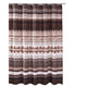 Roca Shower Curtain | 72" | Brown Striped Print | Button Holes