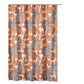 Gin 72 Inch Shower Curtain, Fun Deer and Bears Print, Orange Microfiber By Casagear Home