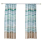 Vira 63 Inch Window Curtains, Ocean Waves and Sand Print, Rod Pockets By Casagear Home