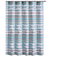 Kiev 72 Inch Shower Curtain, Microfiber Blue Southwest Design, Button Holes By Casagear Home